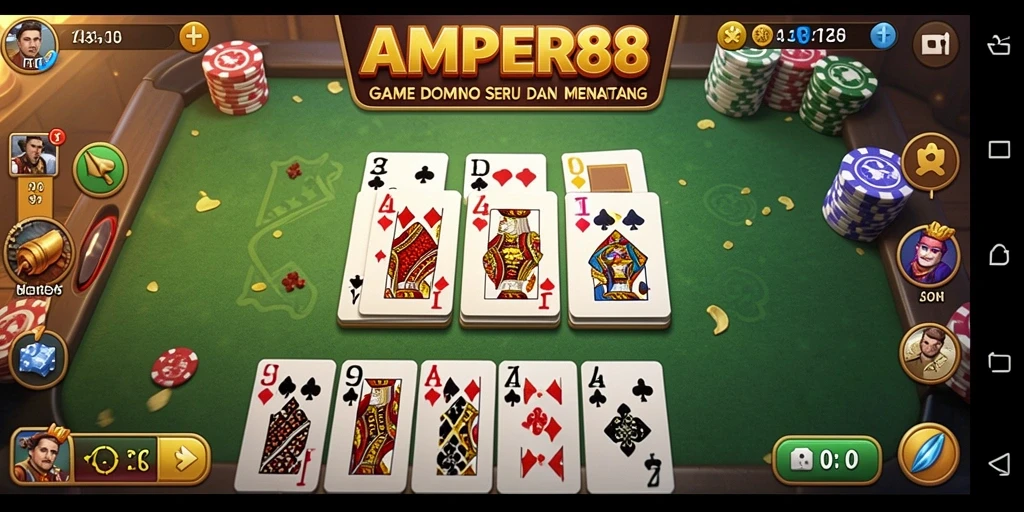 Gameplay menarik AMPER88 dengan kartu Domino yang berwarna-warni.
