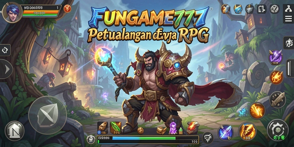 Tampilan mencolok dari gameplay RPG FUNGAME777 yang mendebarkan.
