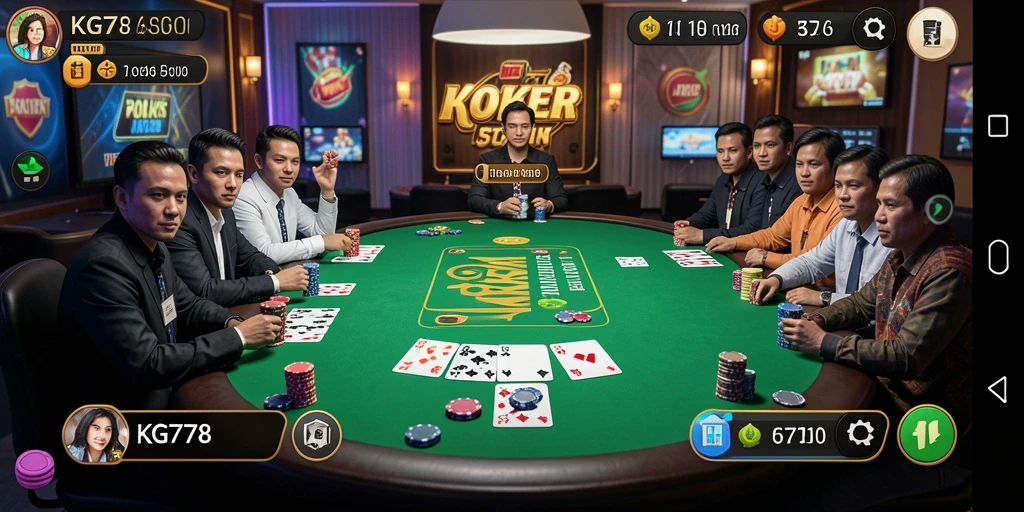 Tampilan mendebarkan gameplay Poker di KG778.