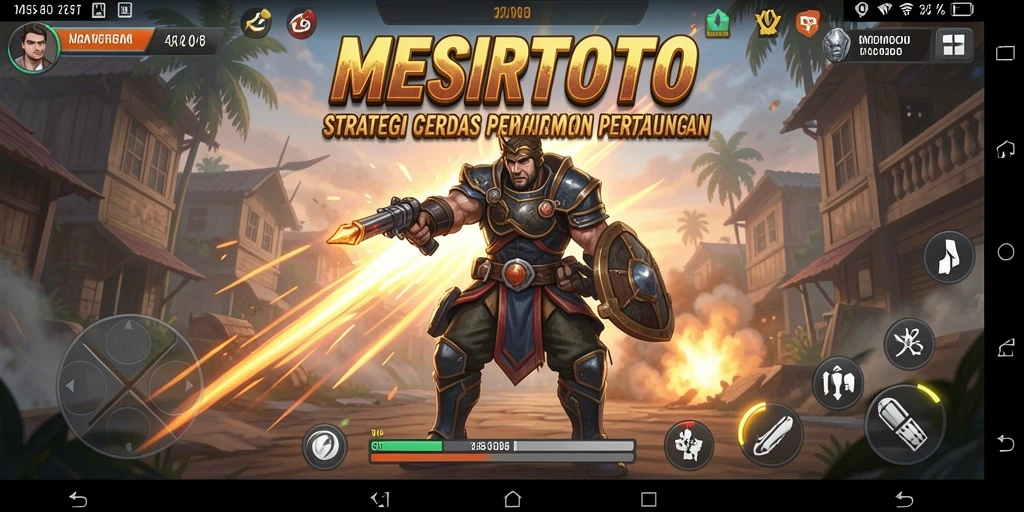 Tangkapan layar gameplay MESIRTOTO menampilkan pertempuran strategis yang mendebarkan.