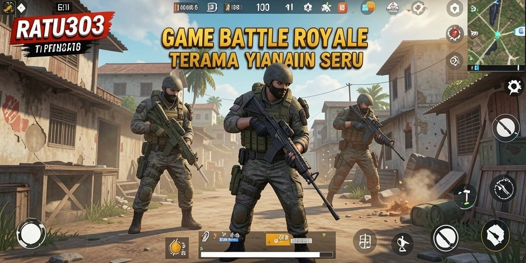 Tangkapan layar menunjukkan aksi seru dalam permainan Battle Royale.