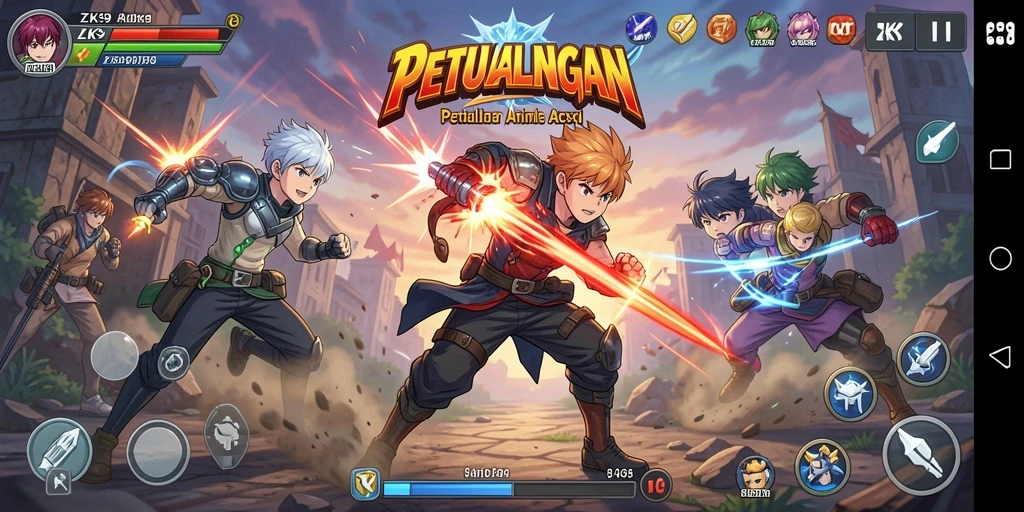 Tampilan gameplay ZK9 yang penuh aksi dan karakter anime yang menarik.
